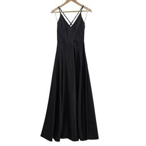 Davids Bridal DB Studio Womens Black Formal Bridesmaid Maxi Dress Formal Gown 2